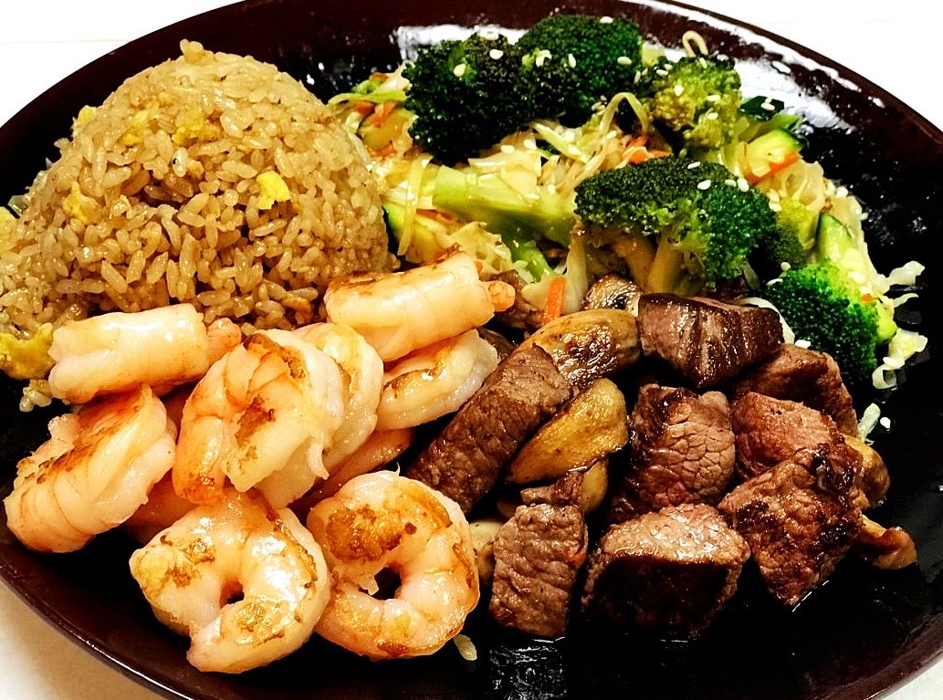 Shrimp and steak hibachi