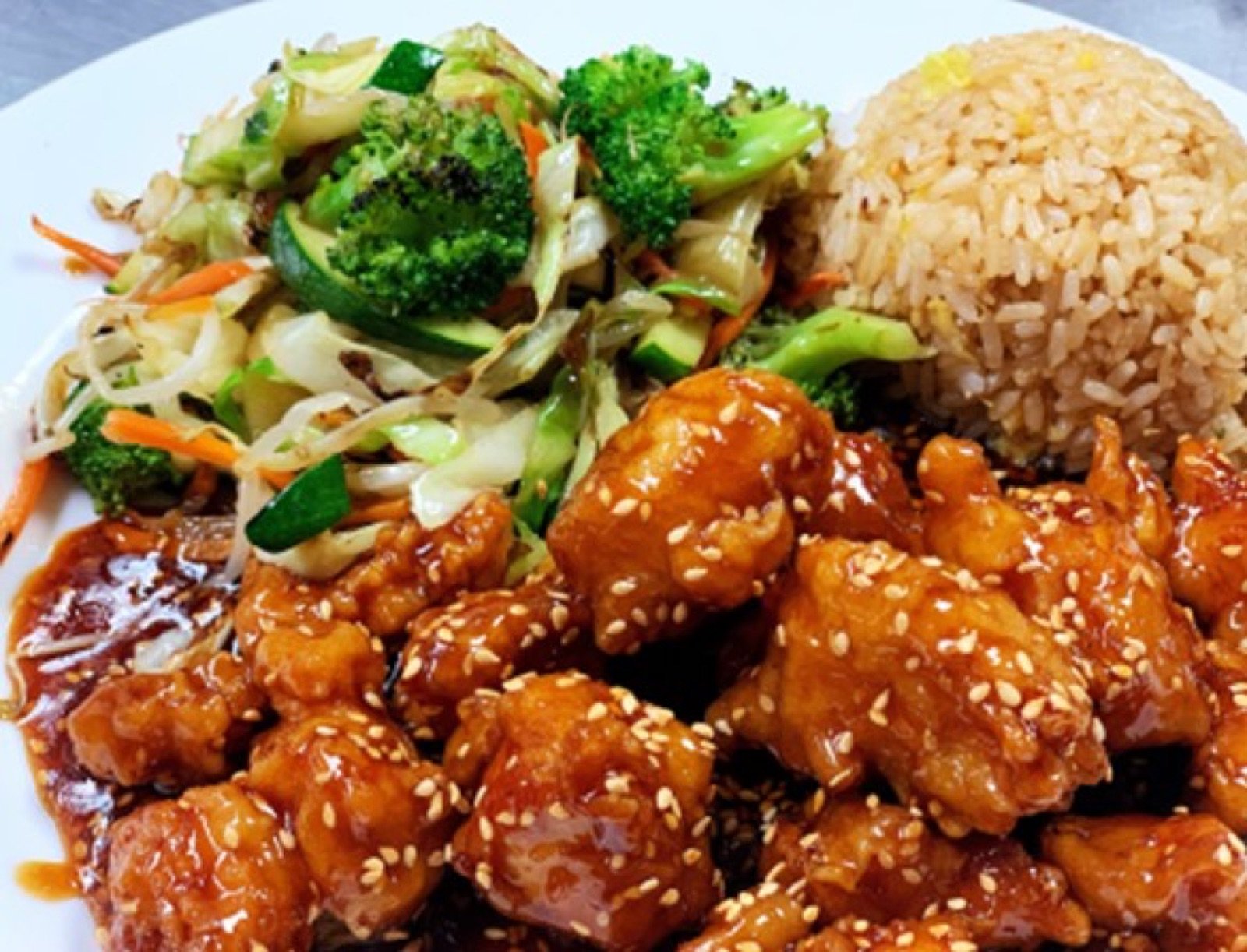Sesame chicken plate