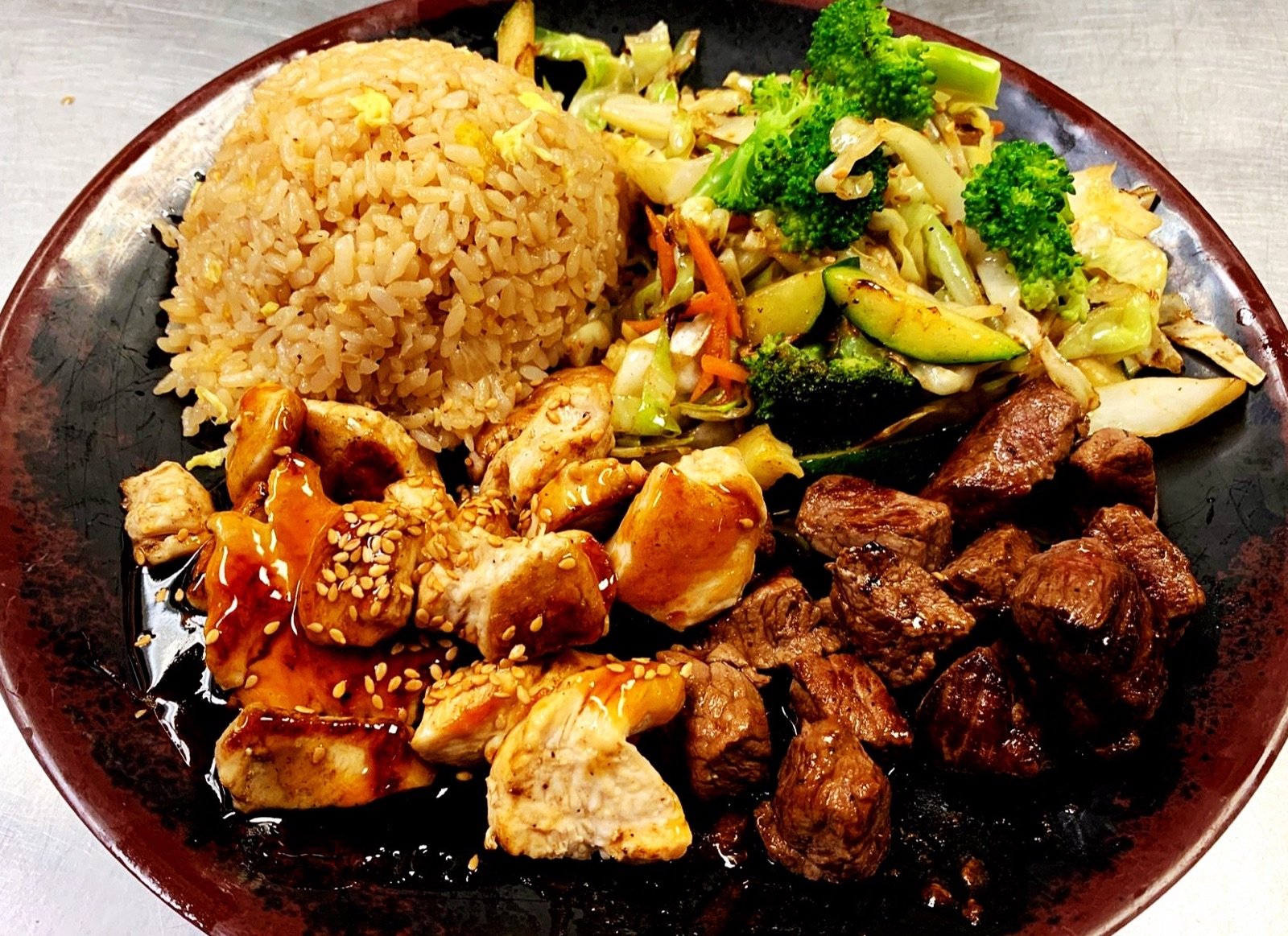 Steak and chicken hibachi
